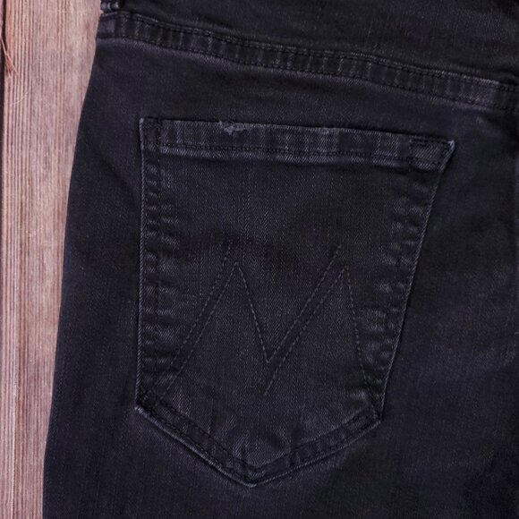 Mother Stunner Zip Ankle Step Fray Not Guilty Womens Size 29 Black Raw Hem Jeans - Picture 6 of 14